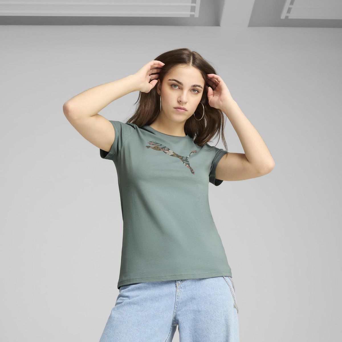 PUMA - Polo Deportivo Mujer Graphics Floral Puma Logotee