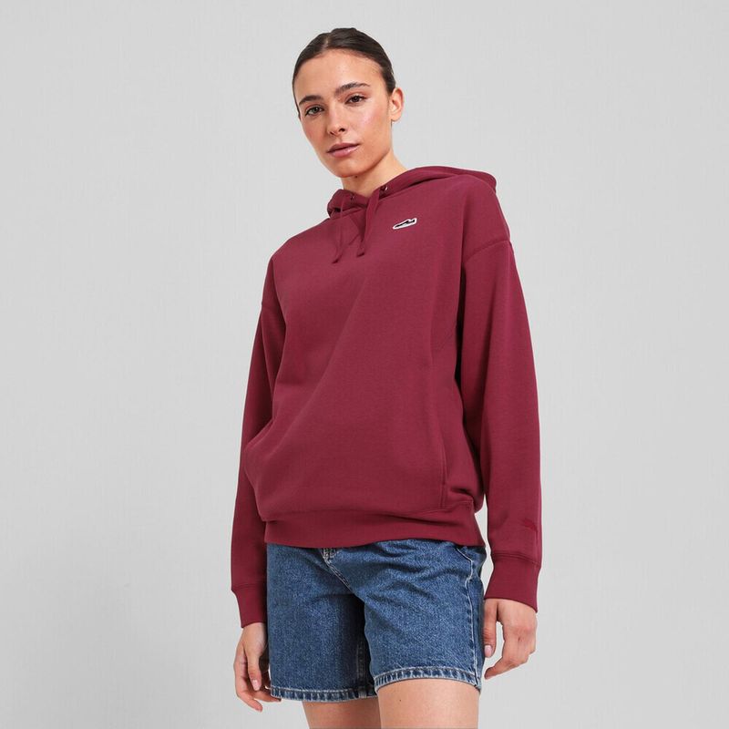 PUMA - Polera Deportiva Mujer Wardrobe Ess Suede Hoodie Fl