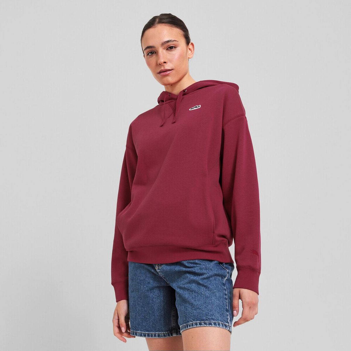 PUMA - Polera Deportiva Mujer Wardrobe Ess Suede Hoodie Fl