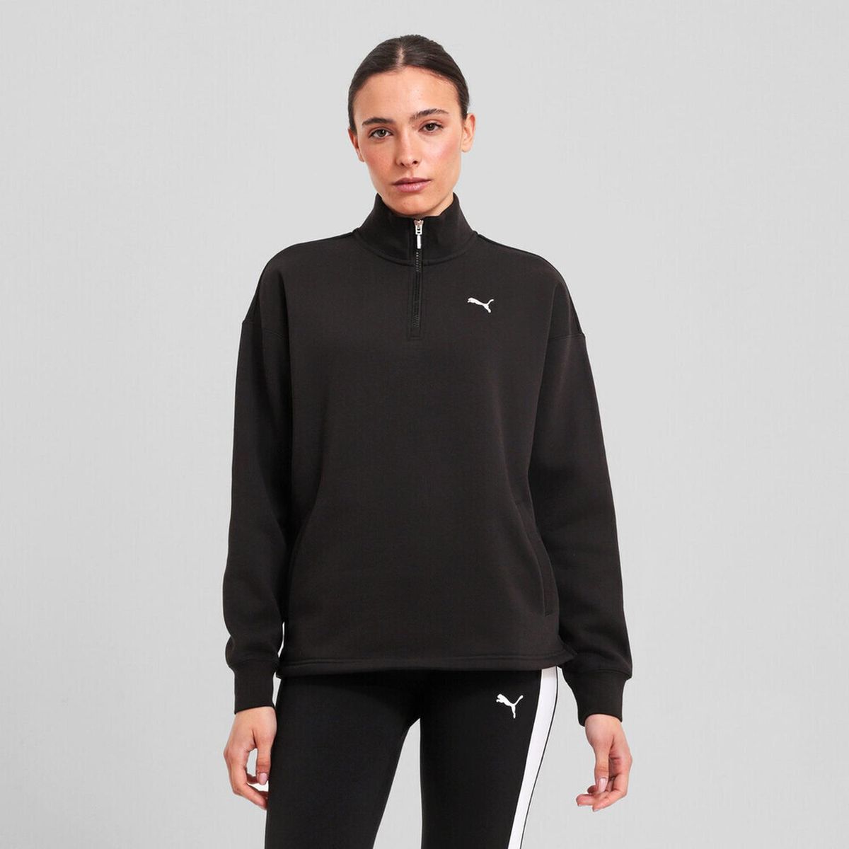 PUMA - Polera Deportiva Mujer Ess Elevated Half Zip Fl