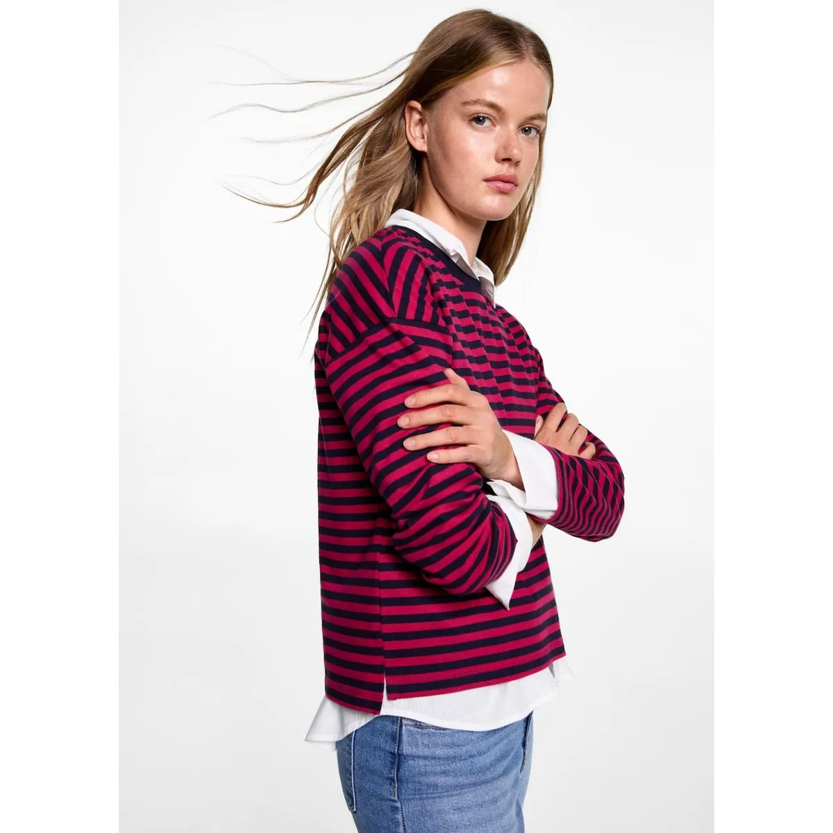 MANGO TEEN - Polo Manga Larga 100% Algodón Mujer Mango Teen