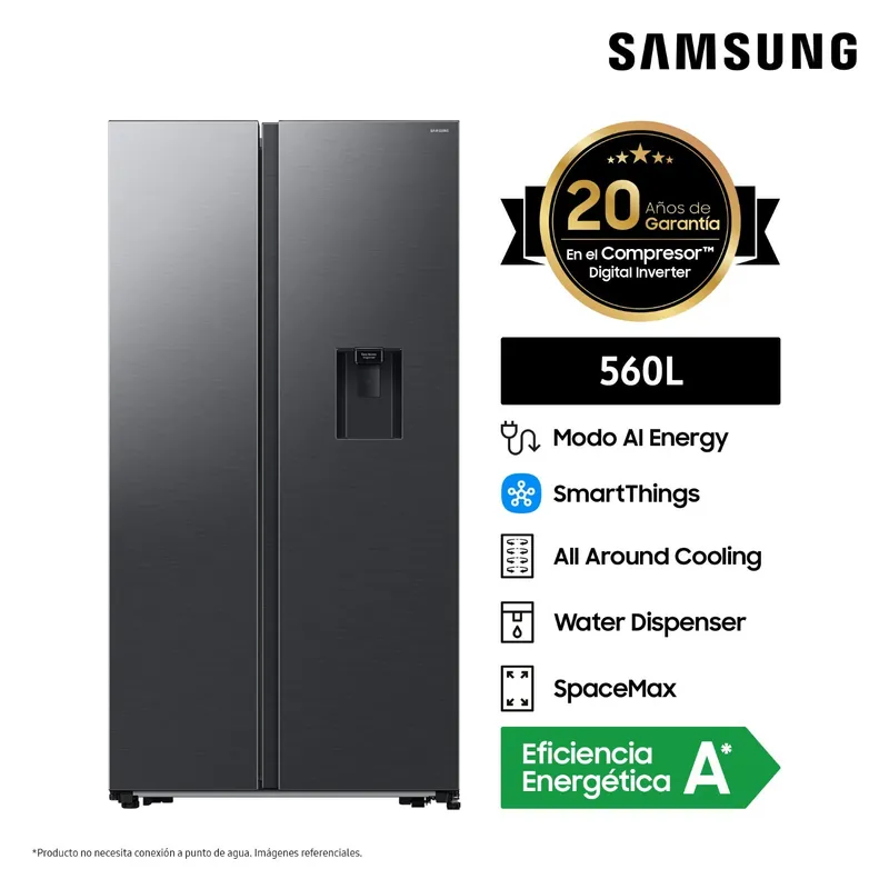 SAMSUNG - Refrigeradora  560L All Around Cooling Negra RS57DG4100B4