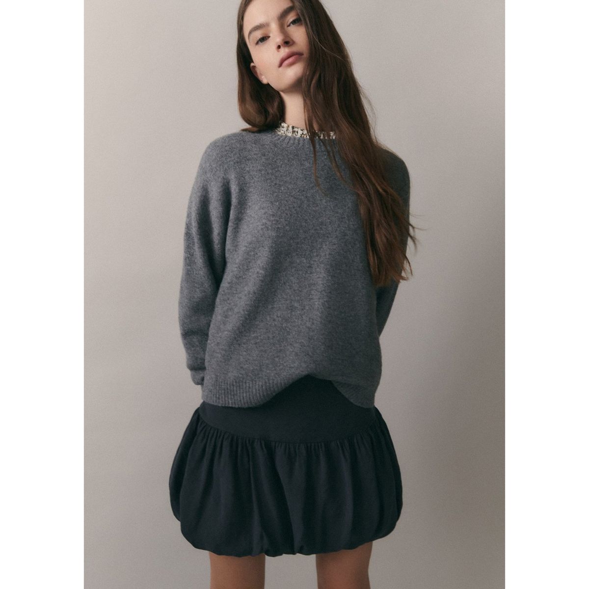 MANGO TEEN - Falda Globo Corta Mujer Mango