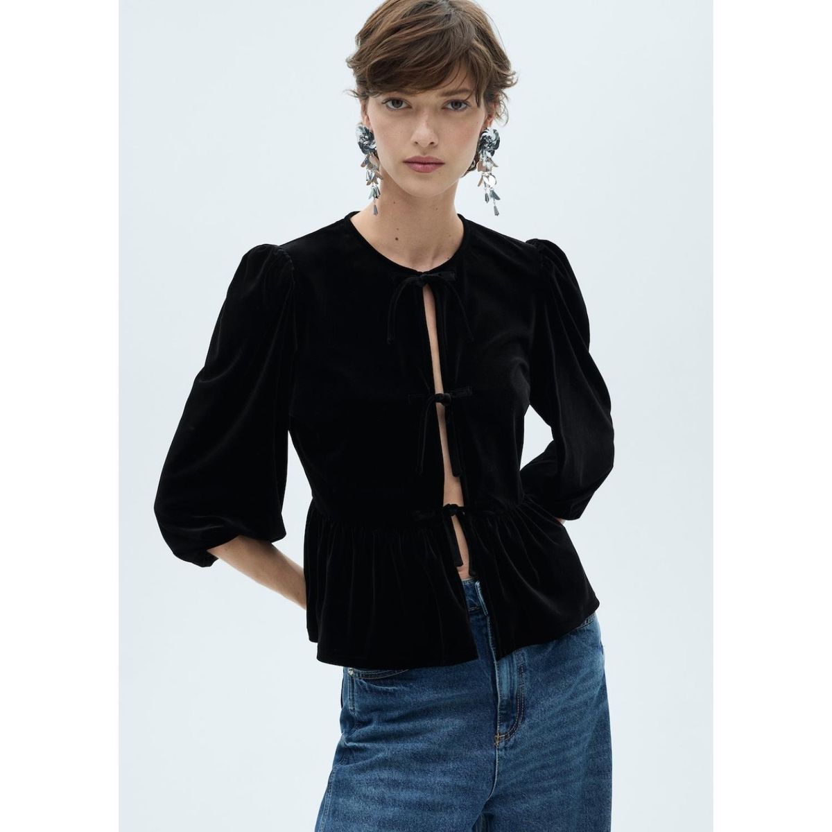 MANGO - Blusa Manga Larga Casual Mujer Mango