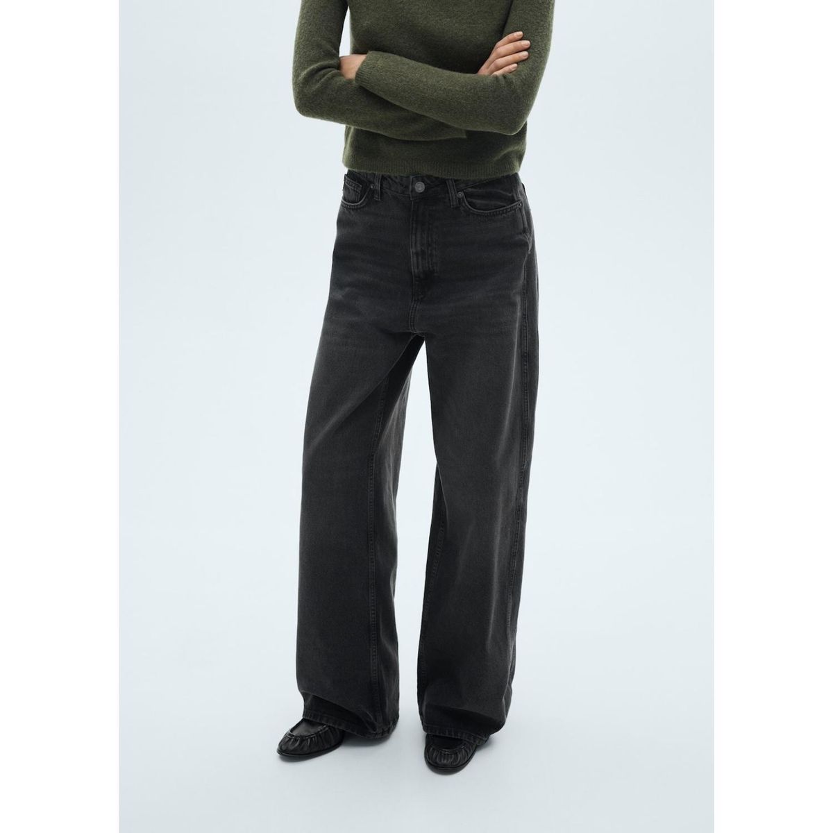 MANGO - Jean Balloon Tiro Alto Mujer Mango