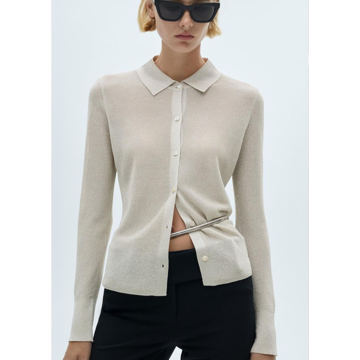 MANGO - Camisa Manga Larga Casual Mujer Mango