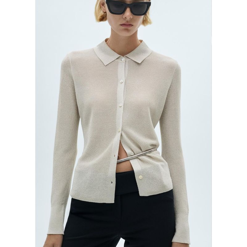 MANGO - Camisa Manga Larga Casual Mujer Mango