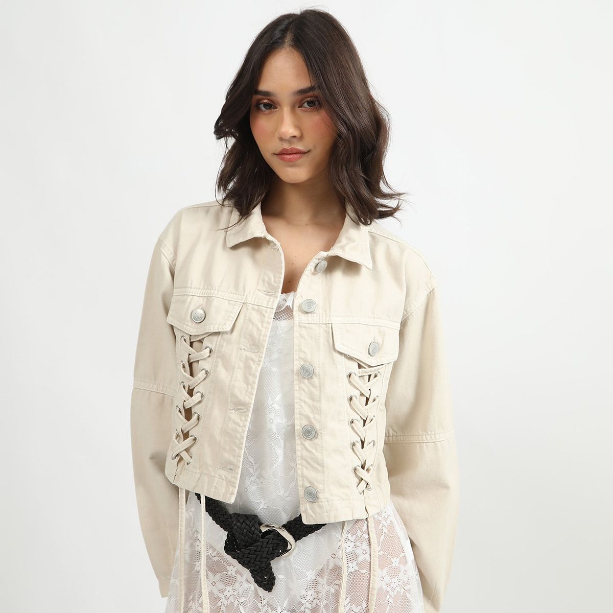 SYBILLA - Casaca Casual 100% Algodón Mujer Sybilla