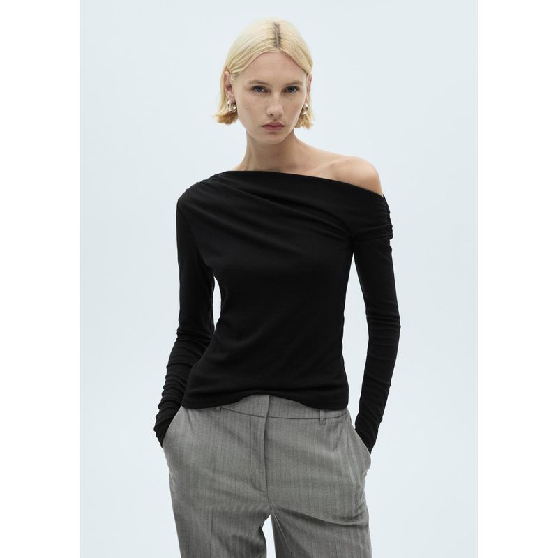 MANGO - Polo Manga Larga Casual Mujer Mango