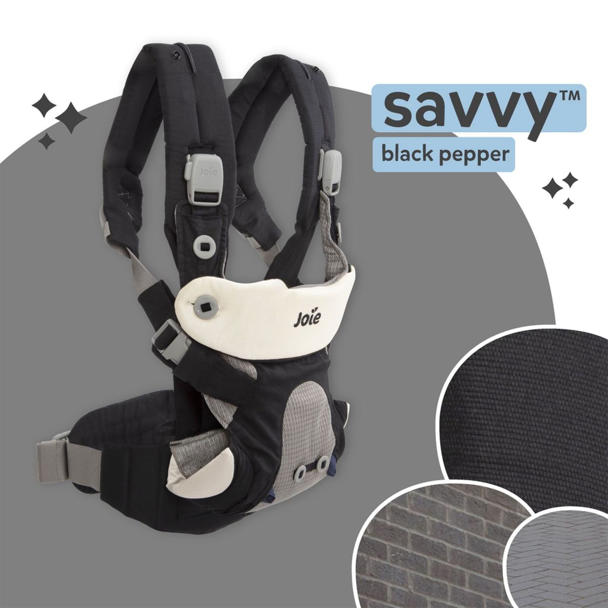 JOIE - Canguro Bebé Savvy Black Pepper Joie