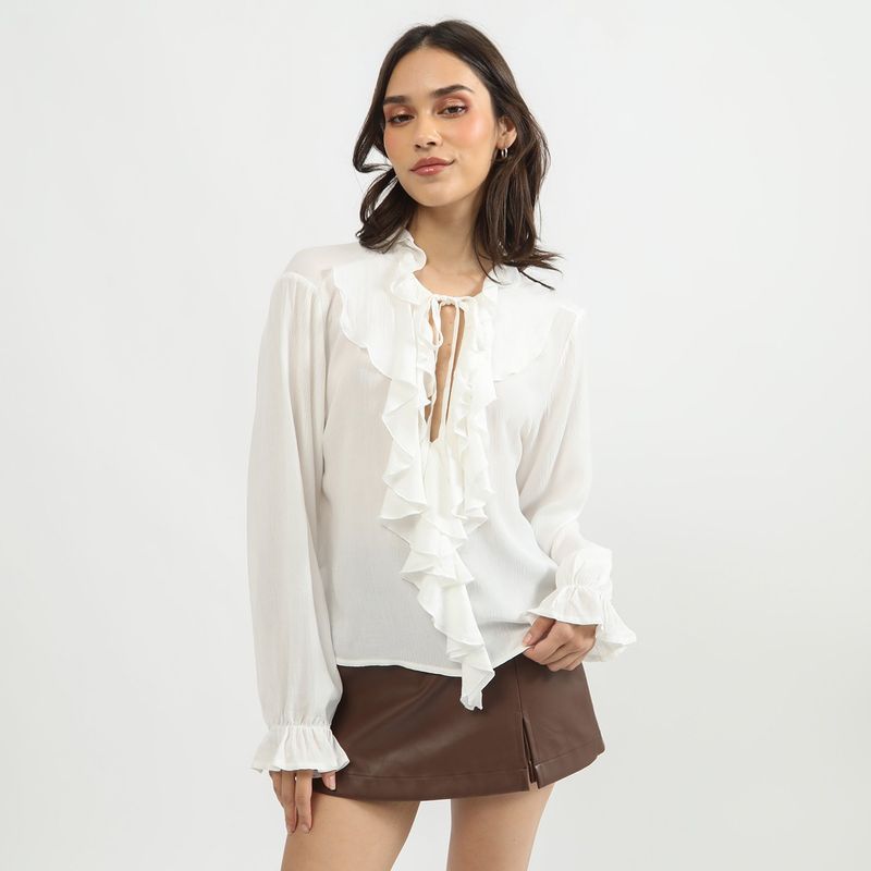 SYBILLA - Blusa Manga Larga Casual Mujer Sybilla