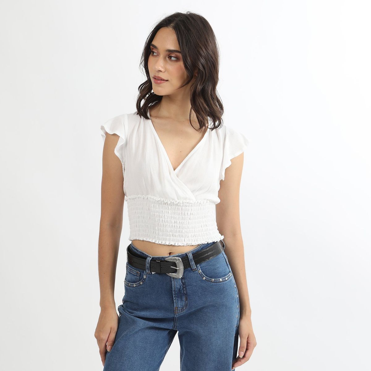 SYBILLA - Blusa Manga Corta Casual Mujer Sybilla