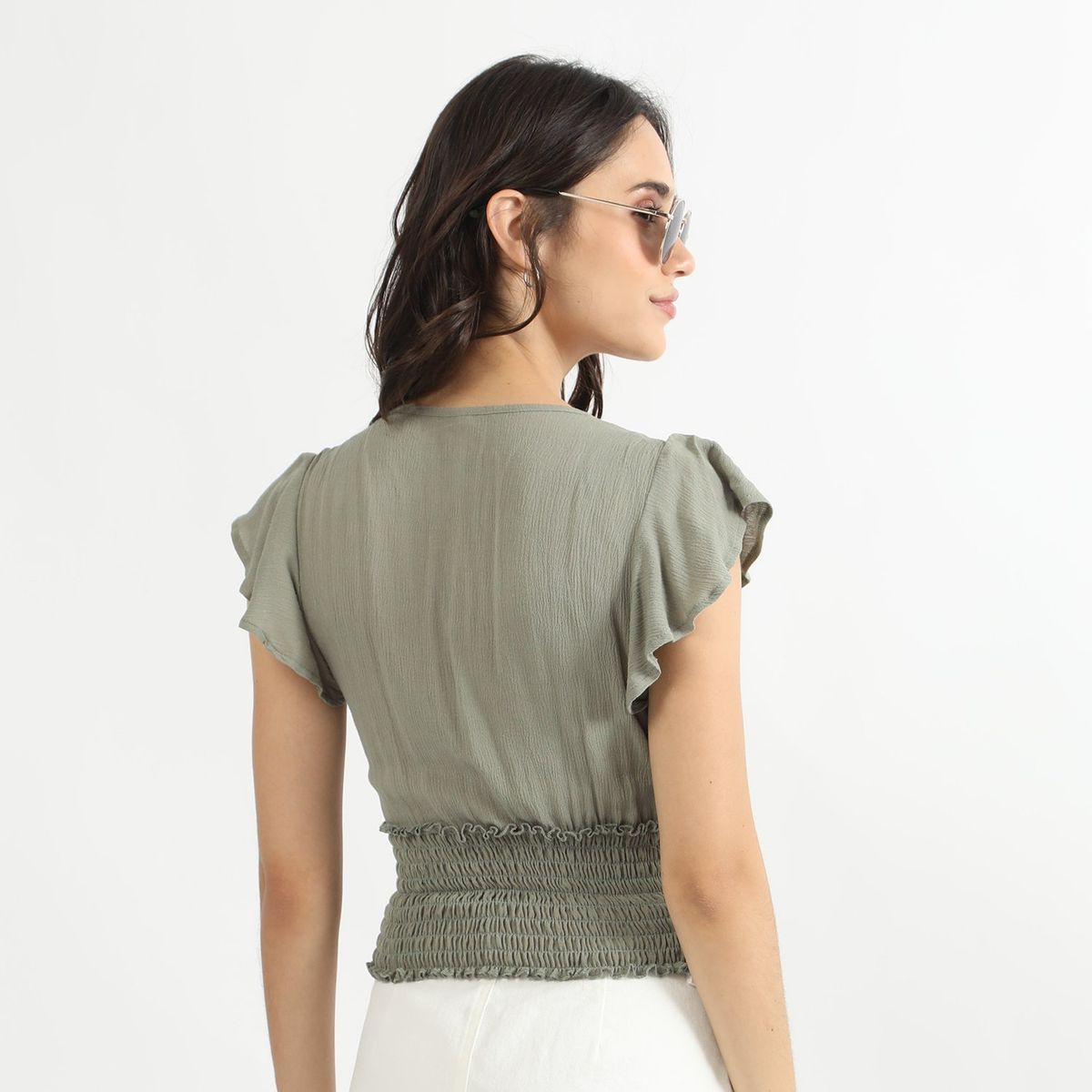 SYBILLA - Blusa Manga Corta Casual Mujer Sybilla