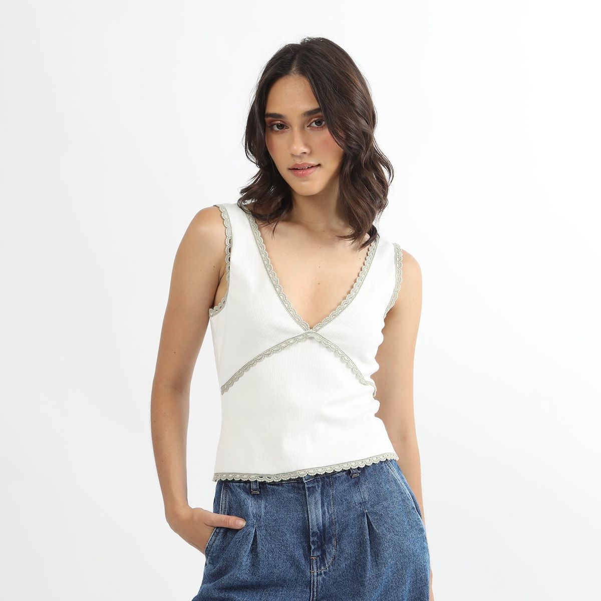 SYBILLA - Top Sin Mangas Algodón Mujer Sybilla