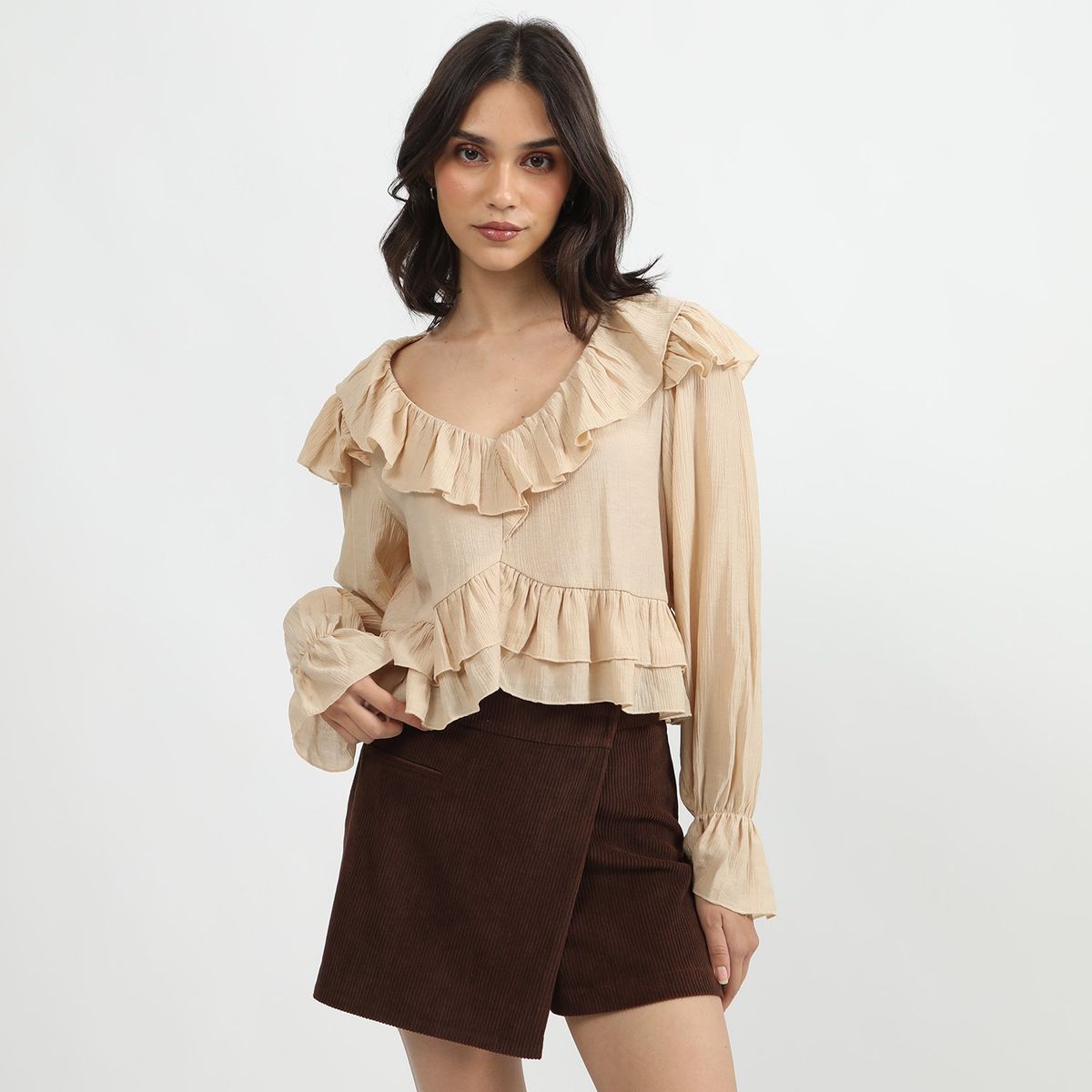 SYBILLA - Blusa Manga Larga Casual Mujer Sybilla