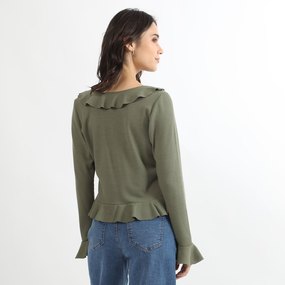 SYBILLA - Blusa Manga Larga 100% Algodón Mujer Sybilla