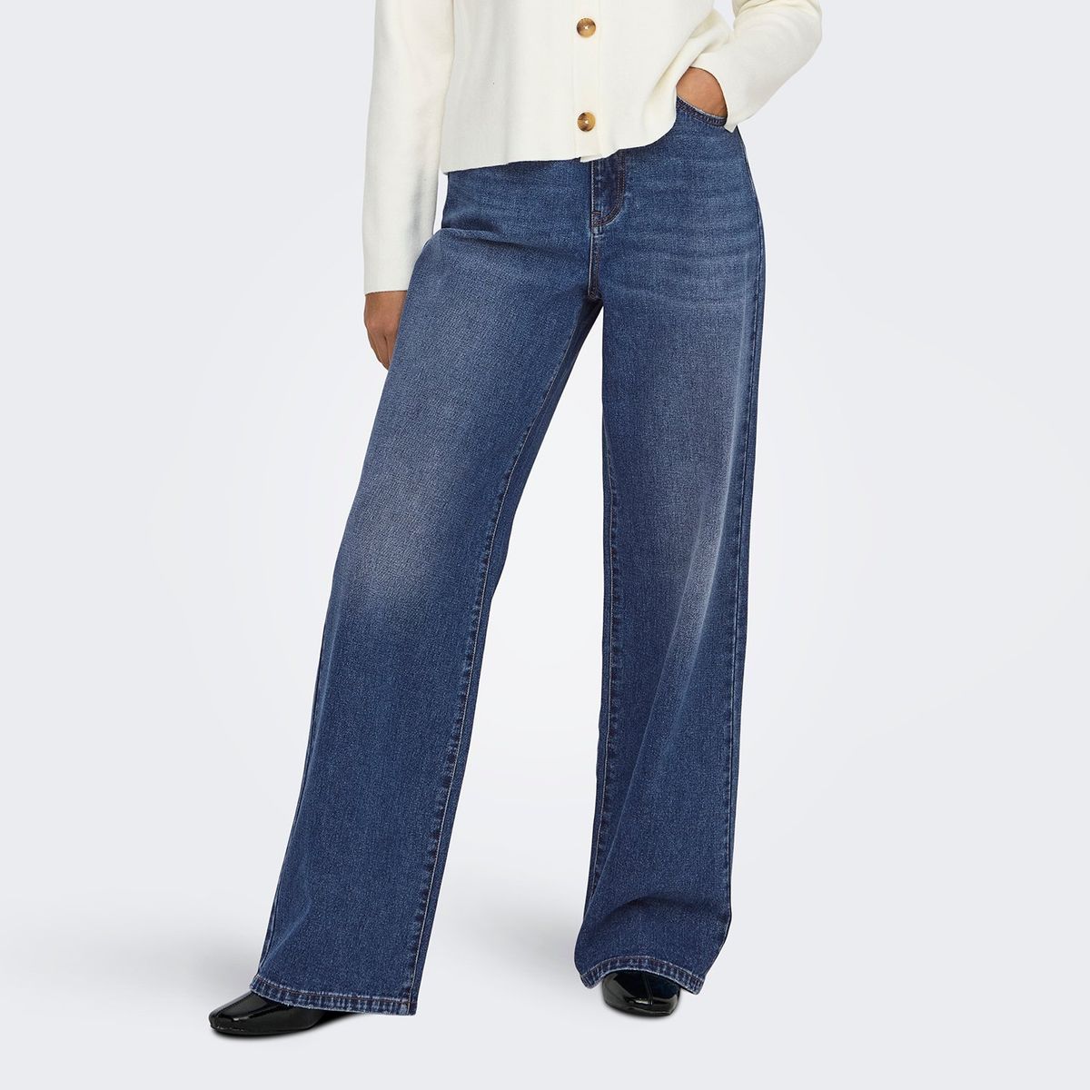 ONLY - Jean Wide Leg Tiro Alto Mujer Only