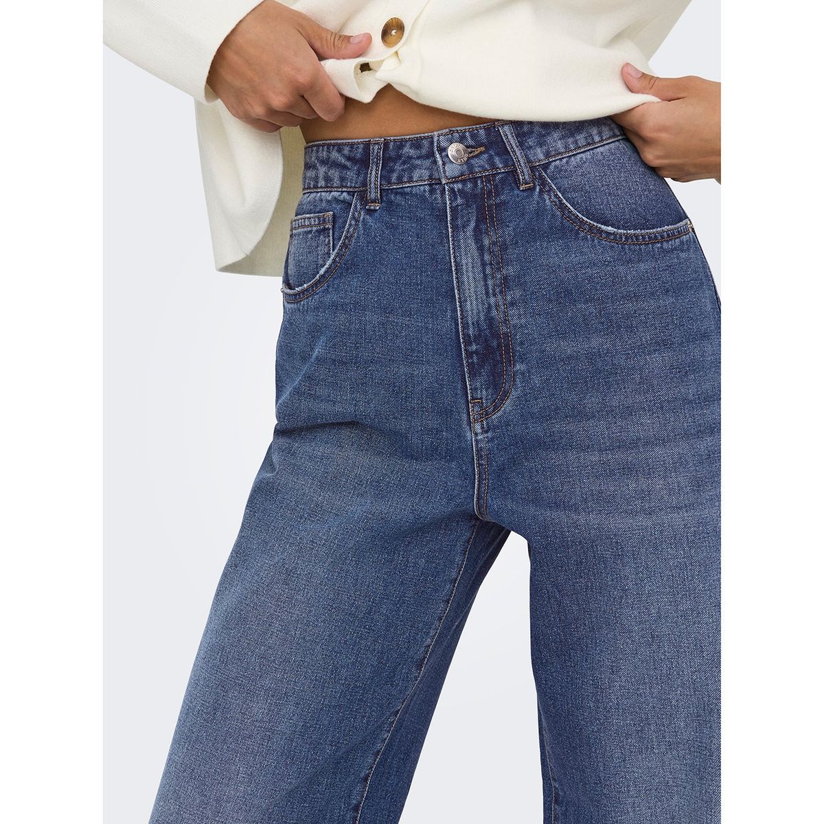 ONLY - Jean Wide Leg Tiro Alto Mujer Only