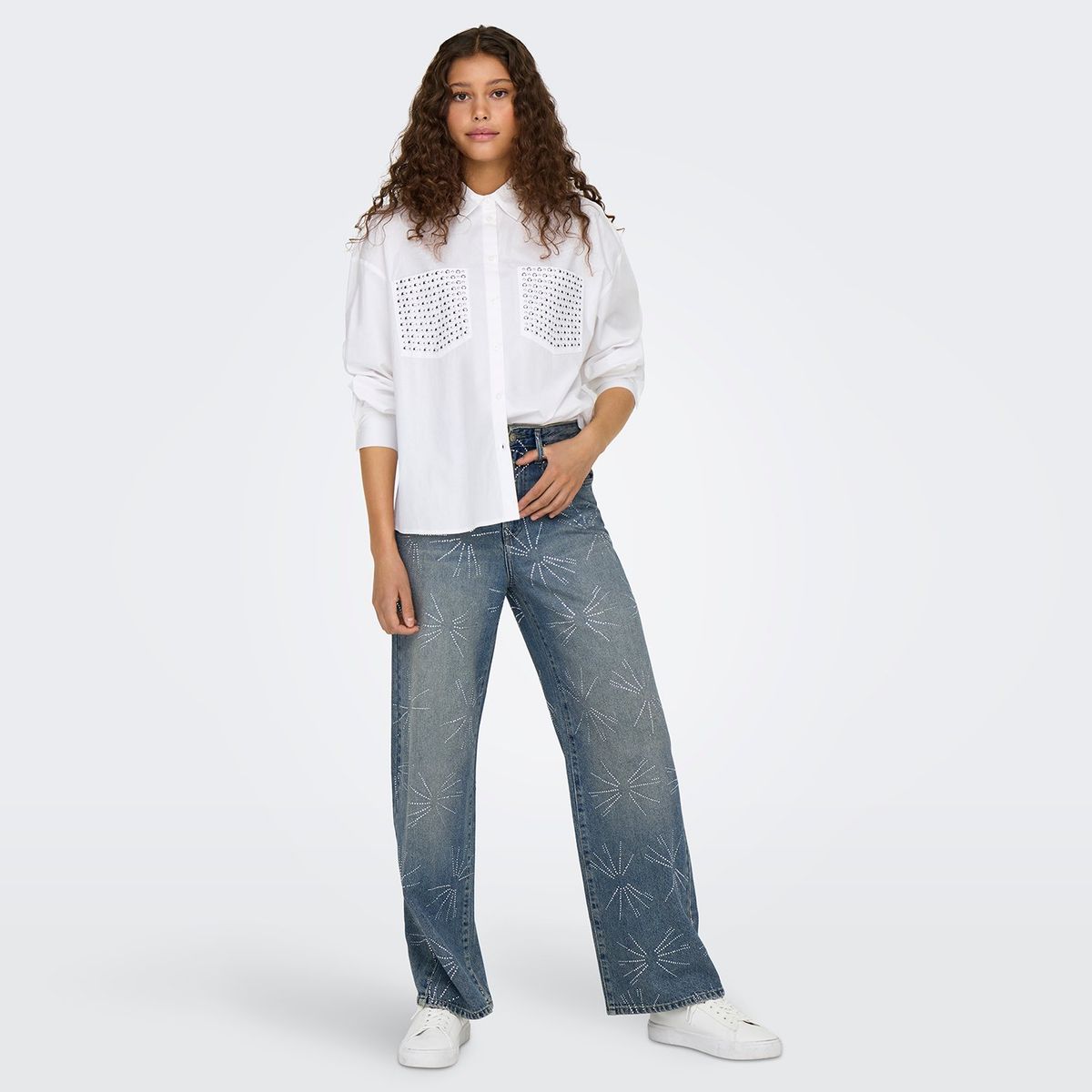 ONLY - Blusa Manga Larga 100% Algodón Mujer Only