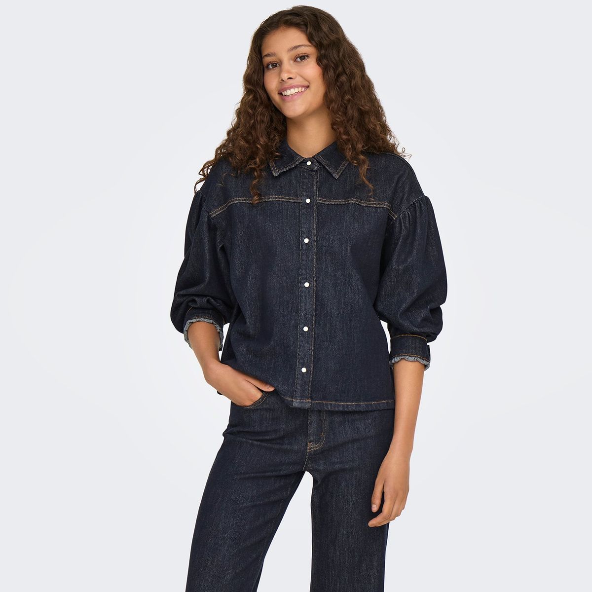 ONLY - Blusa Manga Larga Algodón Mujer Only