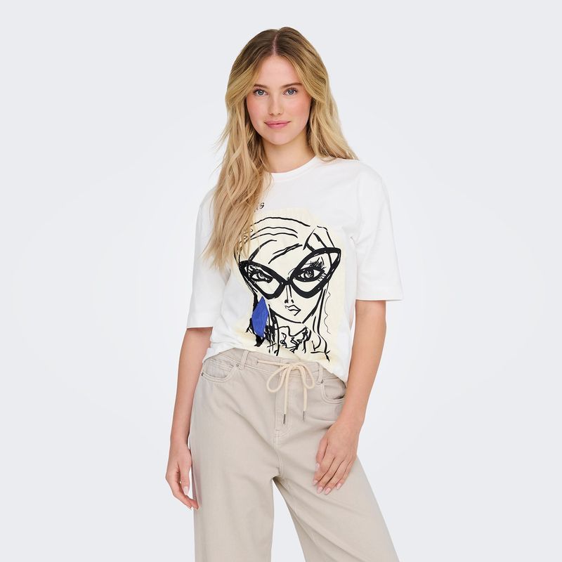 ONLY - Blusa Manga Larga 100% Algodón Mujer Only