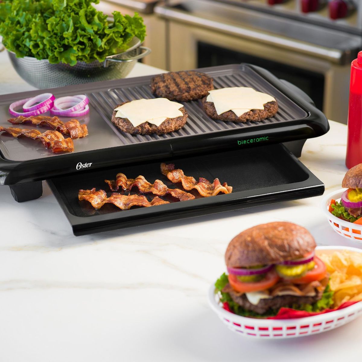 OSTER - Plancha Y Parrilla Para Asar Oster Bioceramic