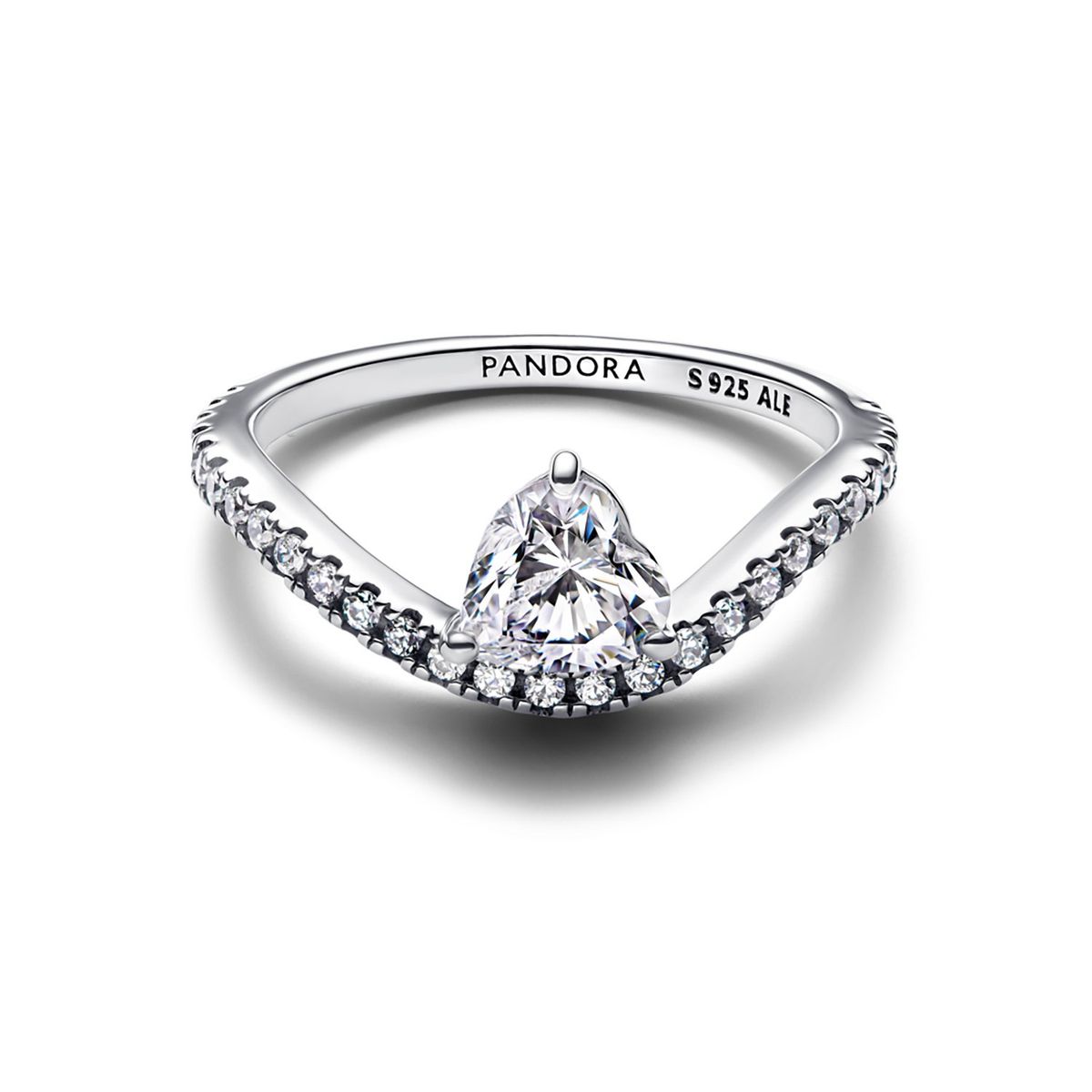 PANDORA - Anillo Corazón Ondulado En Pavé