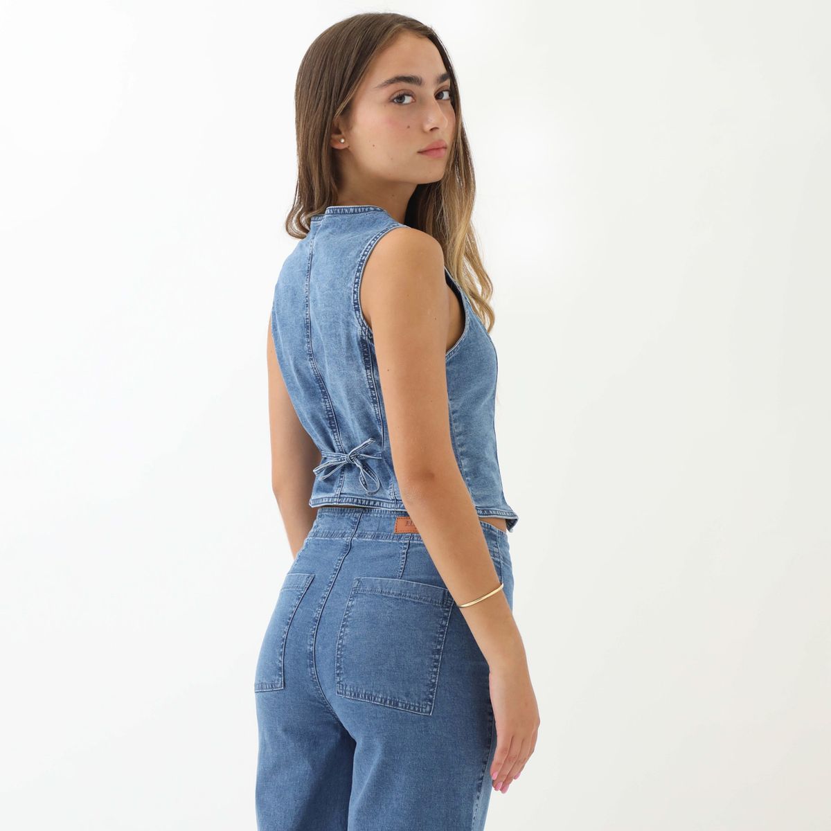 DENIMLAB - Chaleco Casual Algodón Mujer Denimlab