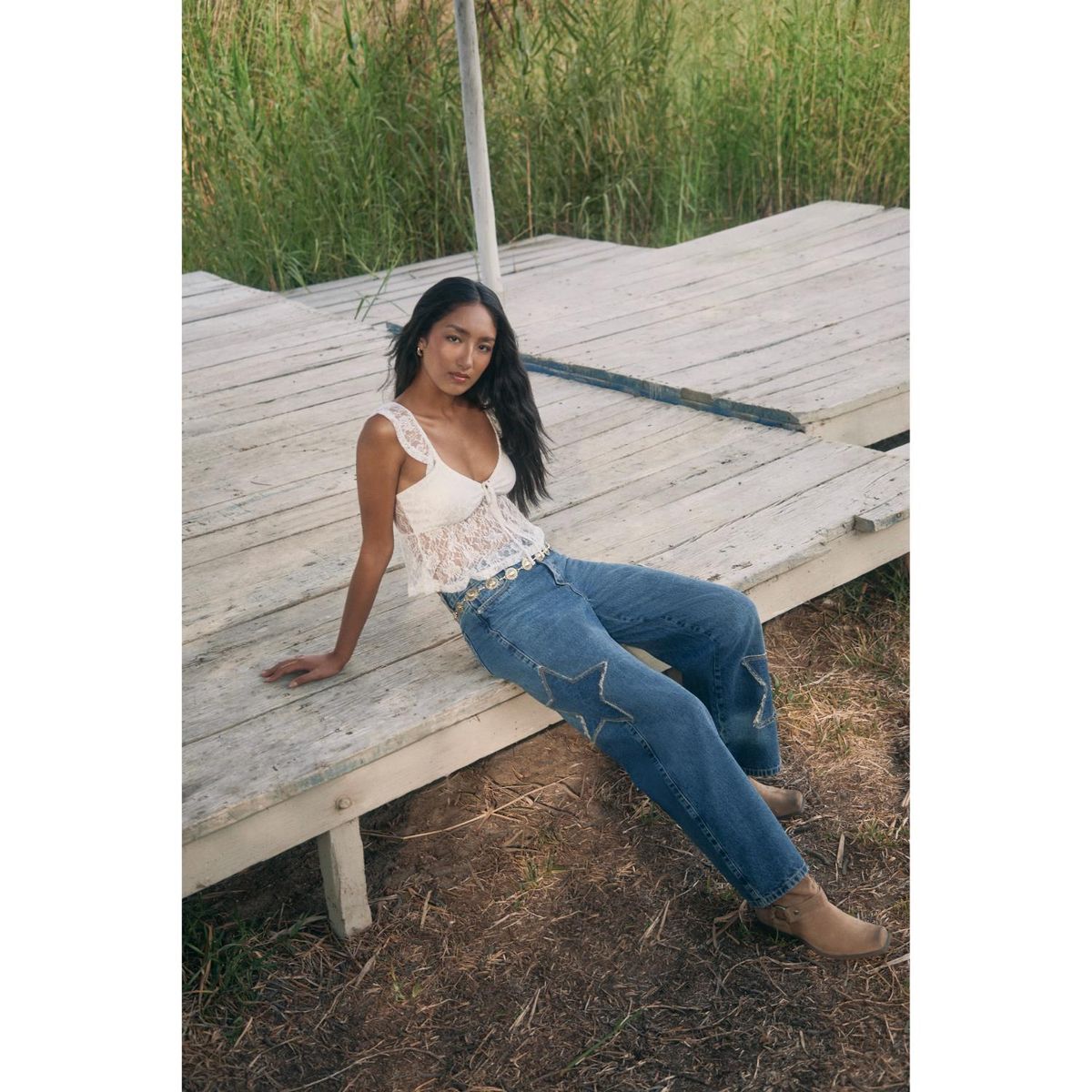 SYBILLA - Jean Wide 100% Algodón Mujer Sybilla