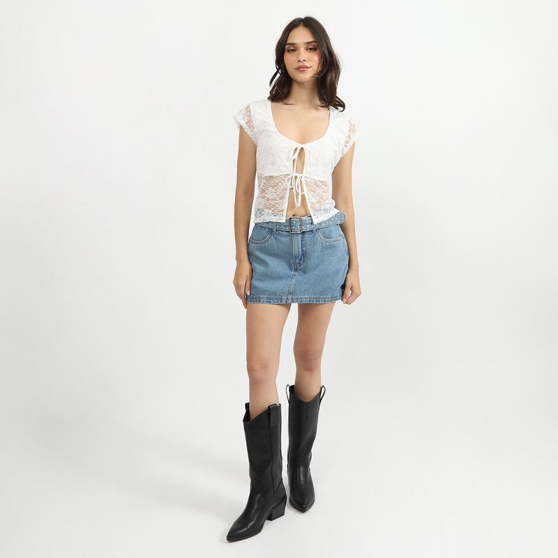 SYBILLA - Falda Short 100% Algodón Mujer Sybilla