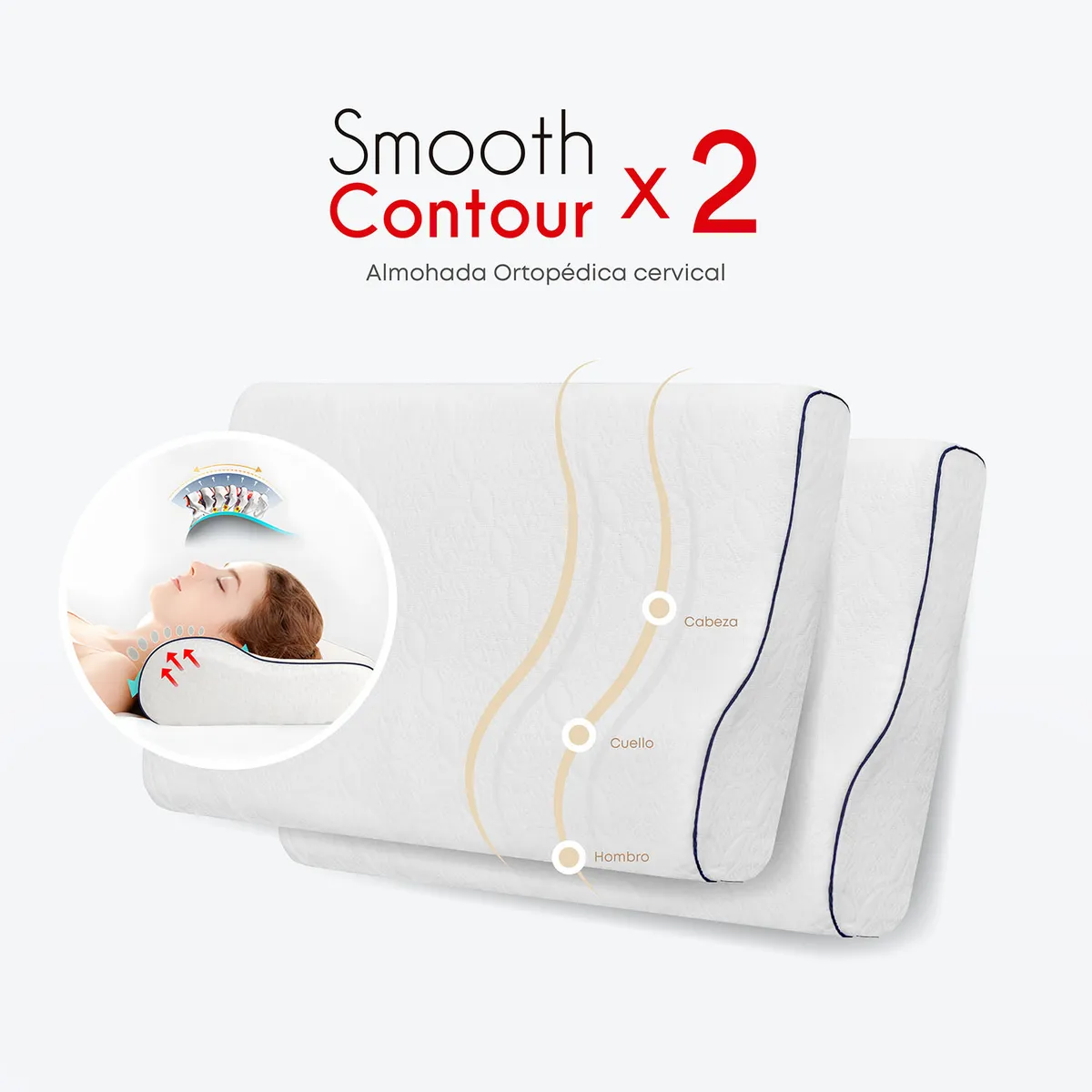 FORLI - Pack 2 Almohadas Smooth Contour Forli