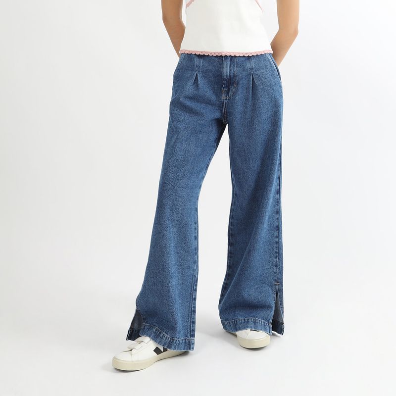 SYBILLA - Jean Wide 100% Algodón Mujer Sybilla