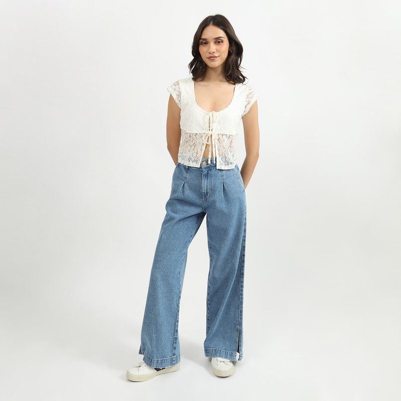 SYBILLA - Jean Wide 100% Algodón Mujer Sybilla