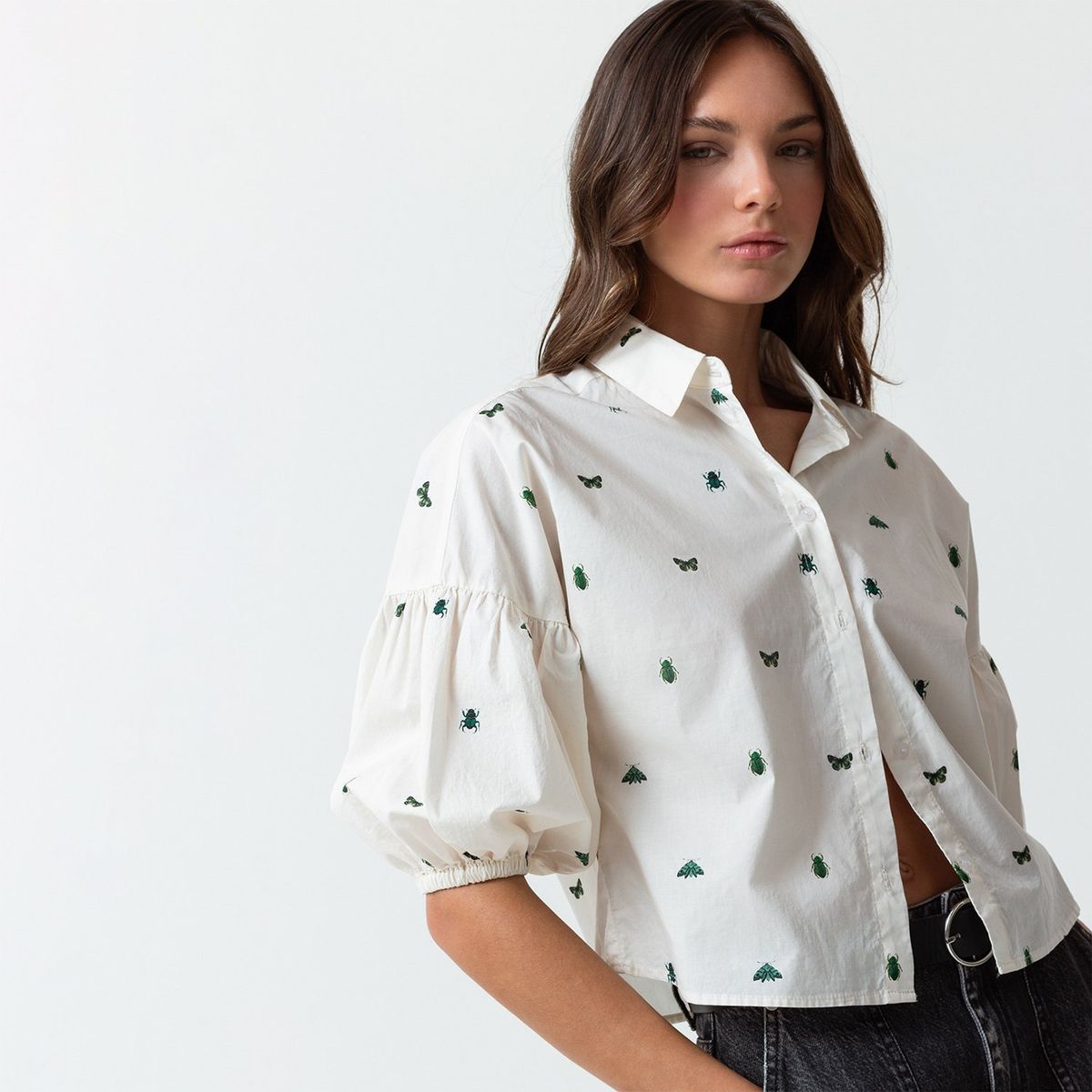 NAF NAF - Blusa Manga Corta 100% Algodón Mujer Naf Naf