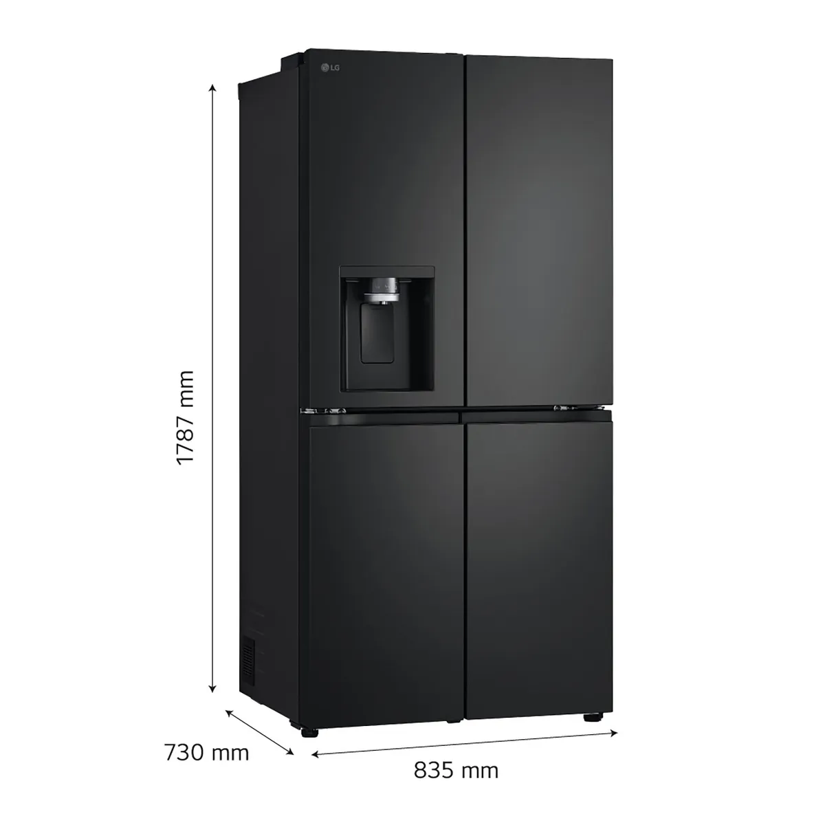 LG - Refrigeradora GM57SPM 427L Linear Cooling French Door Negro Mate LG