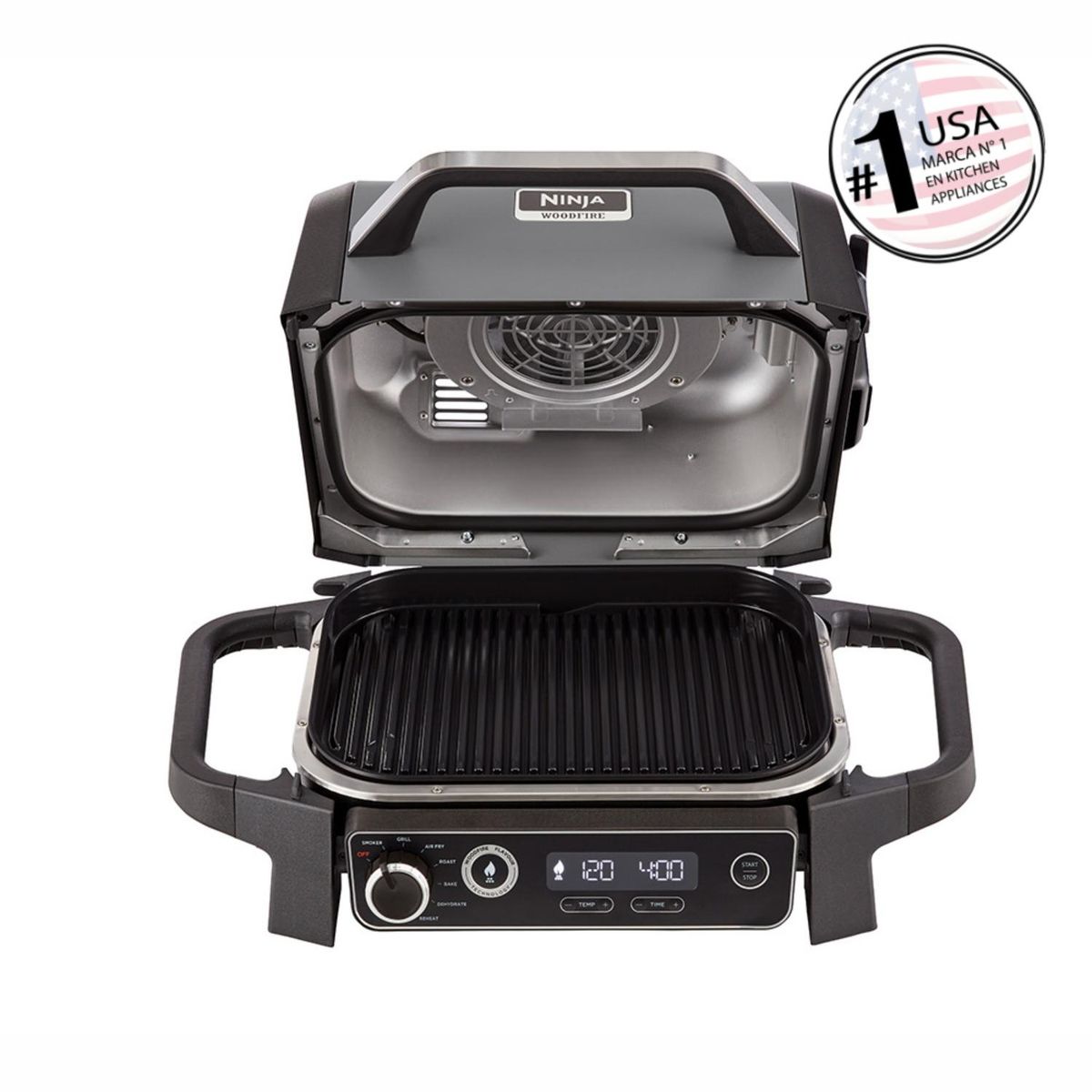 NINJA - Parrilla Eléctrica Con Ahumador  Woodfire Ninja