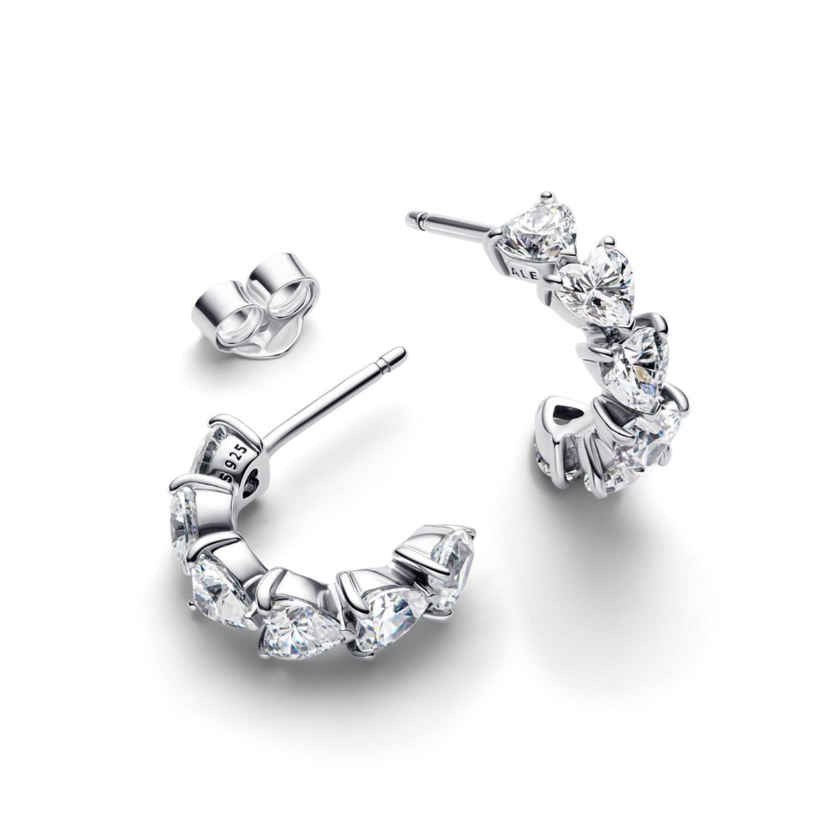 PANDORA - Aretes De Aro Corazones Brillantes