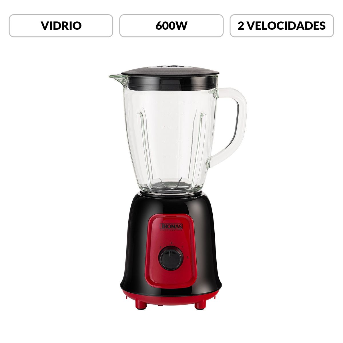 THOMAS - Licuadora con Vaso de Vidrio 2 velocidades TH-330VR