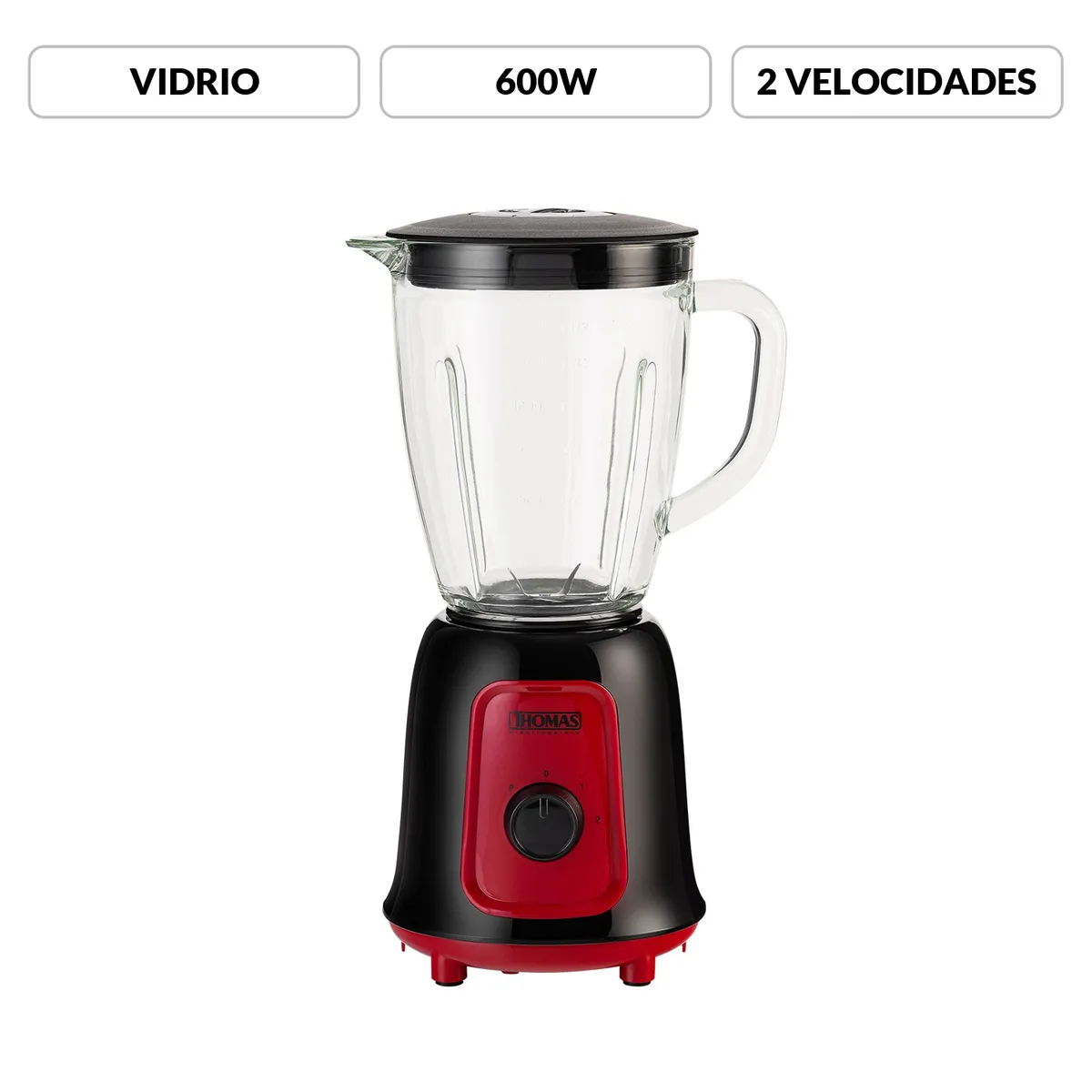 THOMAS - Licuadora con Vaso de Vidrio 2 velocidades TH-330VR