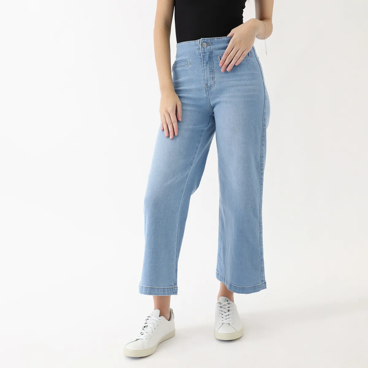 KAYRA POBLET - Jean Culotte Tiro Alto Mujer Kayra Poblet