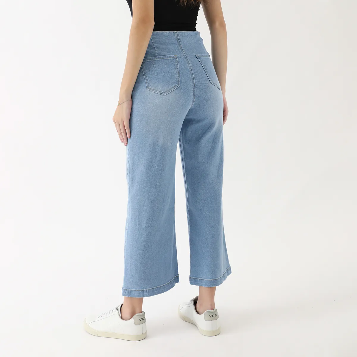 KAYRA POBLET - Jean Culotte Tiro Alto Mujer Kayra Poblet