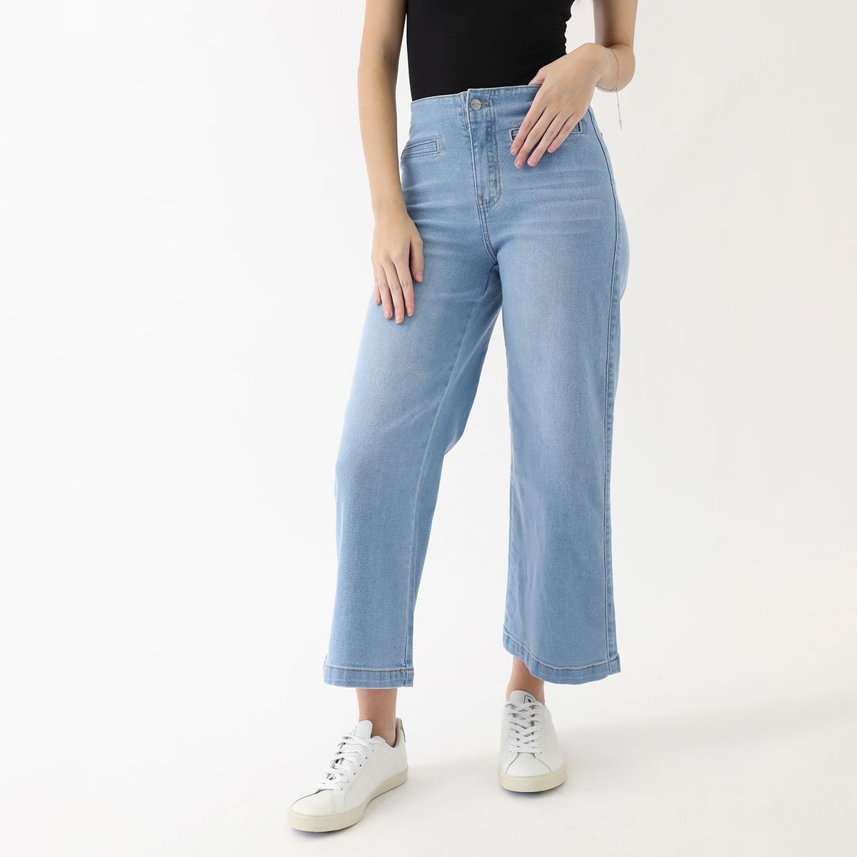 KAYRA POBLET - Jean Culotte Tiro Alto Mujer Kayra Poblet