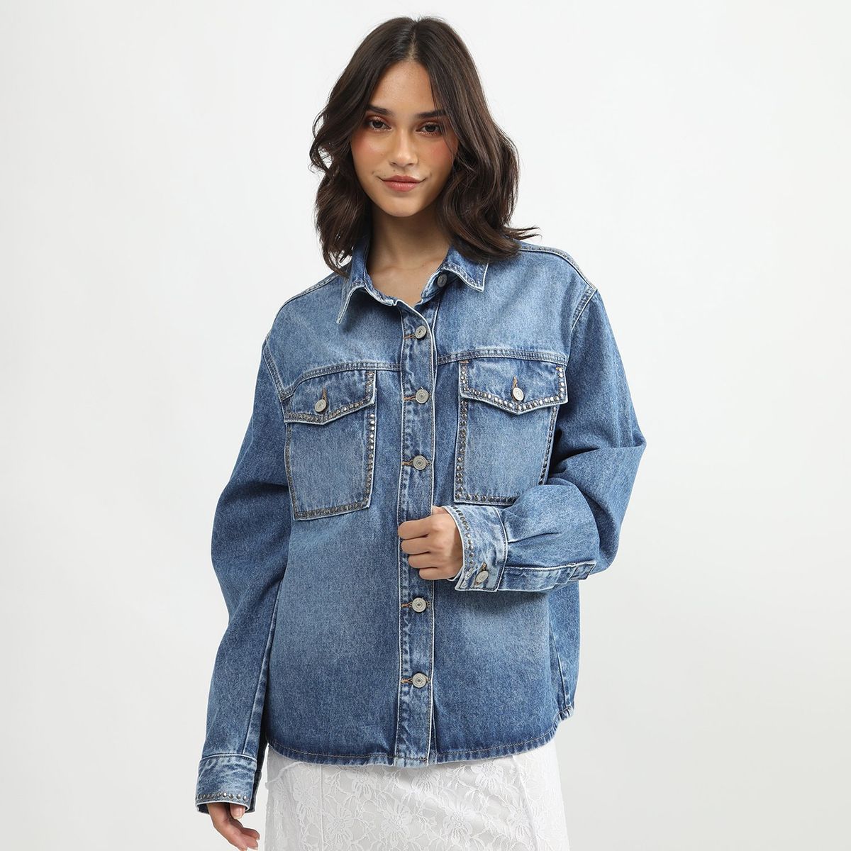 SYBILLA - Casaca Jean 100% Algodón Mujer Sybilla