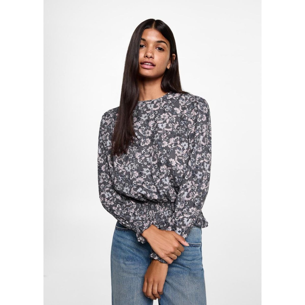 MANGO TEEN - Blusa Manga Larga Casual Mujer Mango Teen