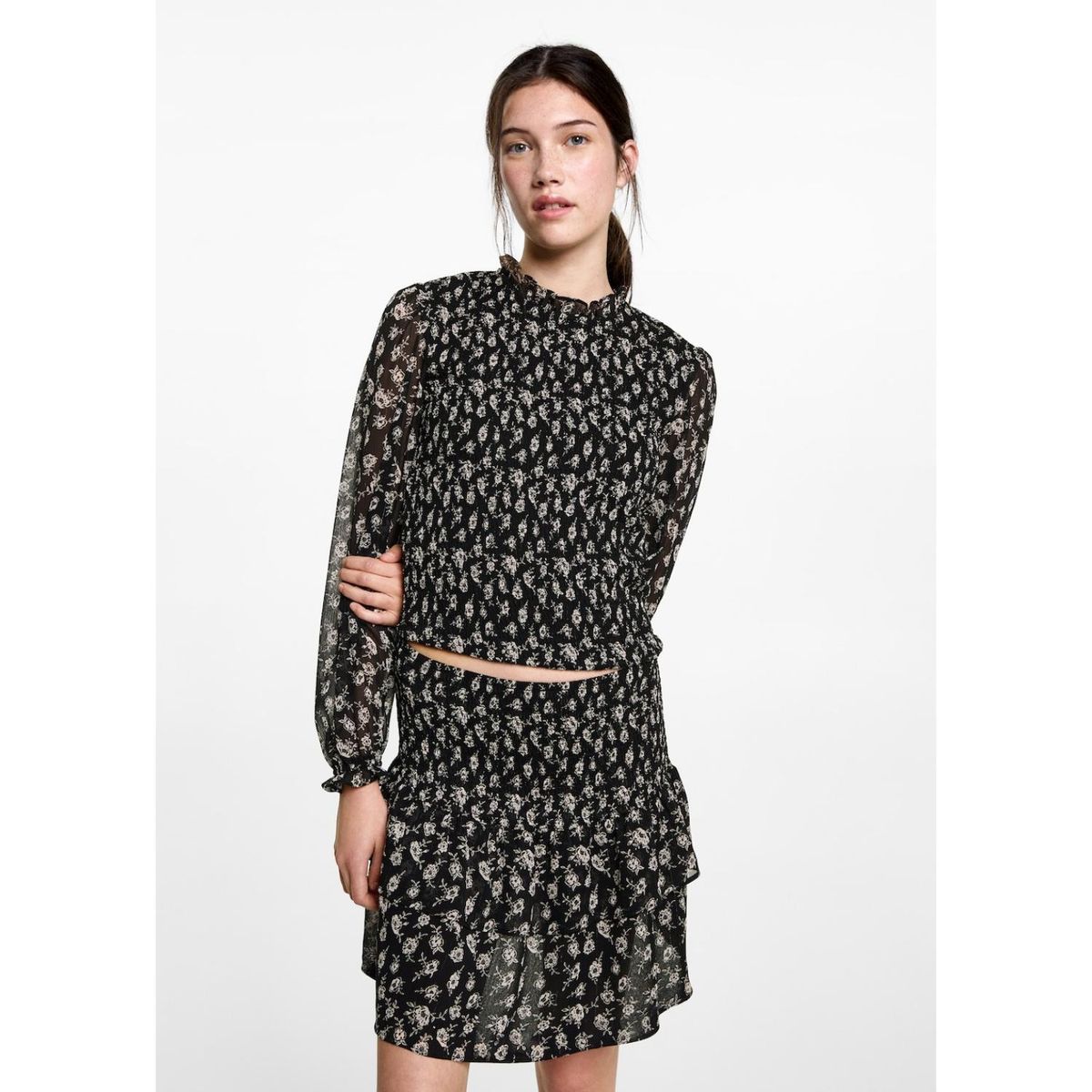 MANGO TEEN - Blusa Manga Larga Casual Mujer Mango Teen