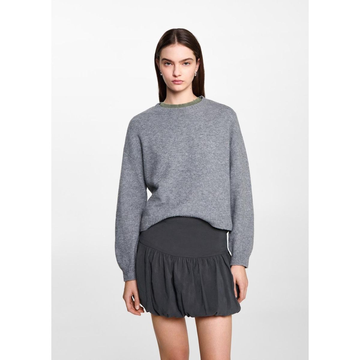 MANGO TEEN - Falda Globo Corta Mujer Mango