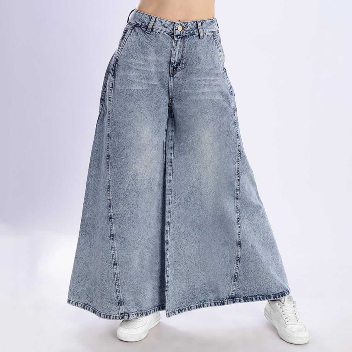 KANSAS - Jean Mega Wide 100% Algodón Mujer Kansas