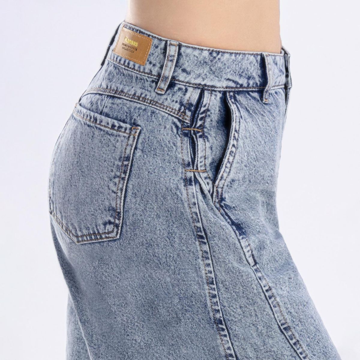 KANSAS - Jean Mega Wide 100% Algodón Mujer Kansas