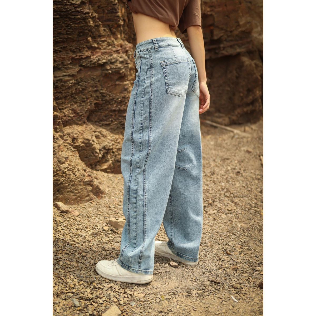 KANSAS - Jean Balloon Algodón Mujer Kansas