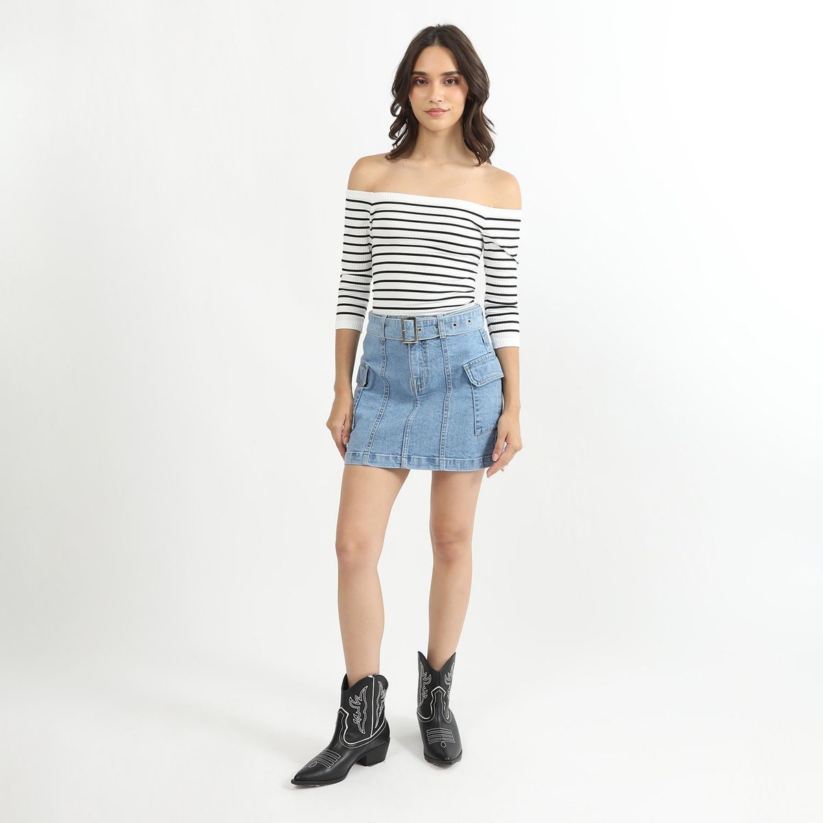 SYBILLA - Falda Corta Algodón Mujer Sybilla